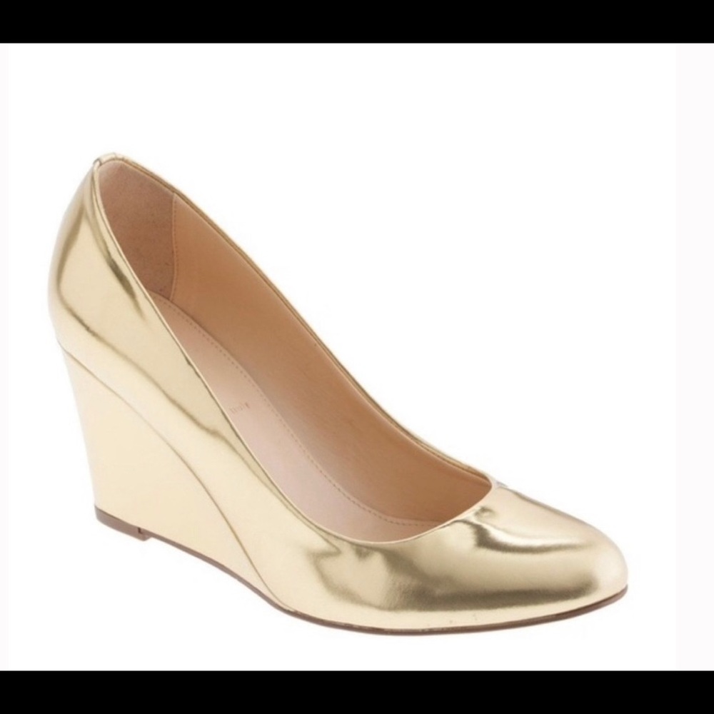 JCrew Gold Wedges